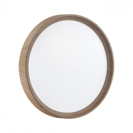 7603/EL PALE SN 018 Светильник пластик/белый/светл.коричневый под дерево LED 72Вт с ДУ 3000-6000К D490 IP43 пульт ДУ WOODI