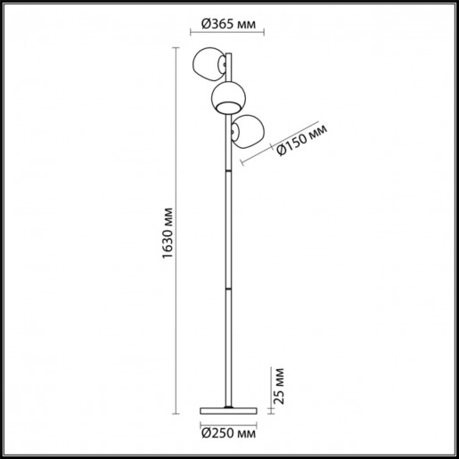 3769/3F LN19 082 античная латунь Торшер E14 3*60W 220V BLAIR