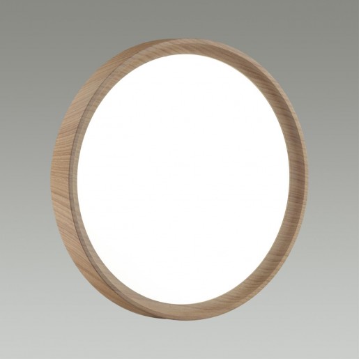 7603/EL PALE SN 018 Светильник пластик/белый/светл.коричневый под дерево LED 72Вт с ДУ 3000-6000К D490 IP43 пульт ДУ WOODI