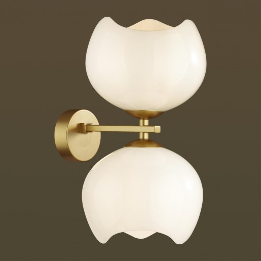 4873/2W MODERN ODL_EX22 49 золотой/белый/стекло Бра E14 2*40W WATERLILY